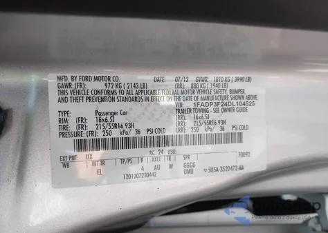 2013 Ford Focus Se from USA, damaged, VIN 1FADP3F24DL104525